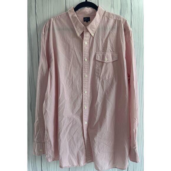 L.L Bean Men's Pink 100% Cotton checked  long Sleeve Button Down Size XXL - Picture 1 of 8